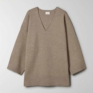 Aritzia Wilfred Free Souvenir Sweater | Heather Beige | Size S/M